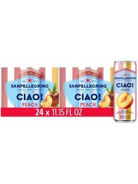Peach Sparkling Water, Low-Calorie, 0g Added Sugar, Refreshing 24-Pack